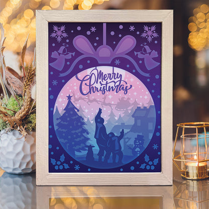 Merry Christmas 17 – 3D Lightbox SVG File for Cricut & Silhouette