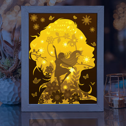 Happy Women's Day 2 – 3D Lightbox SVG File for Cricut & Silhouette