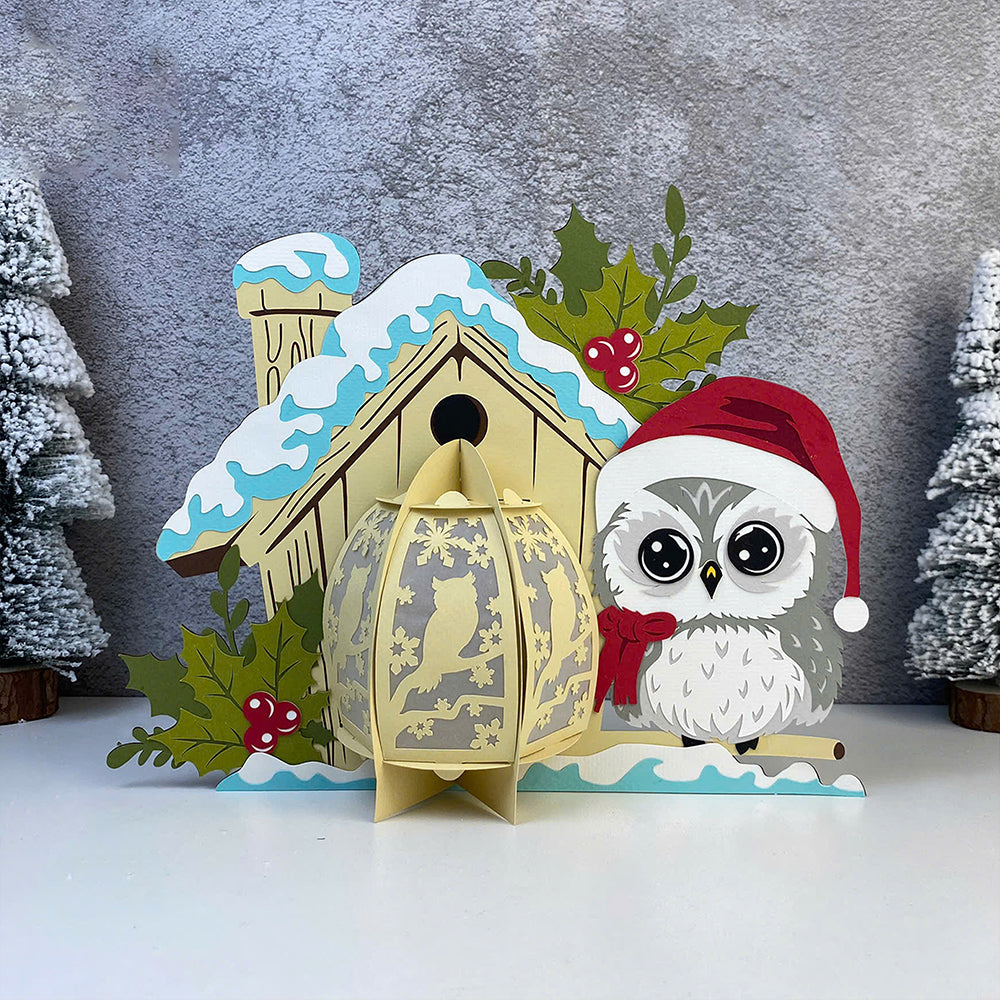 Owl 5 - 3D Christmas Lantern File - Cricut File  - VEKTOR KRAFT