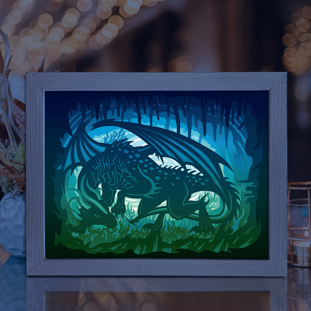 Dragon 3 – 3D Lightbox SVG File for Cricut & Silhouette