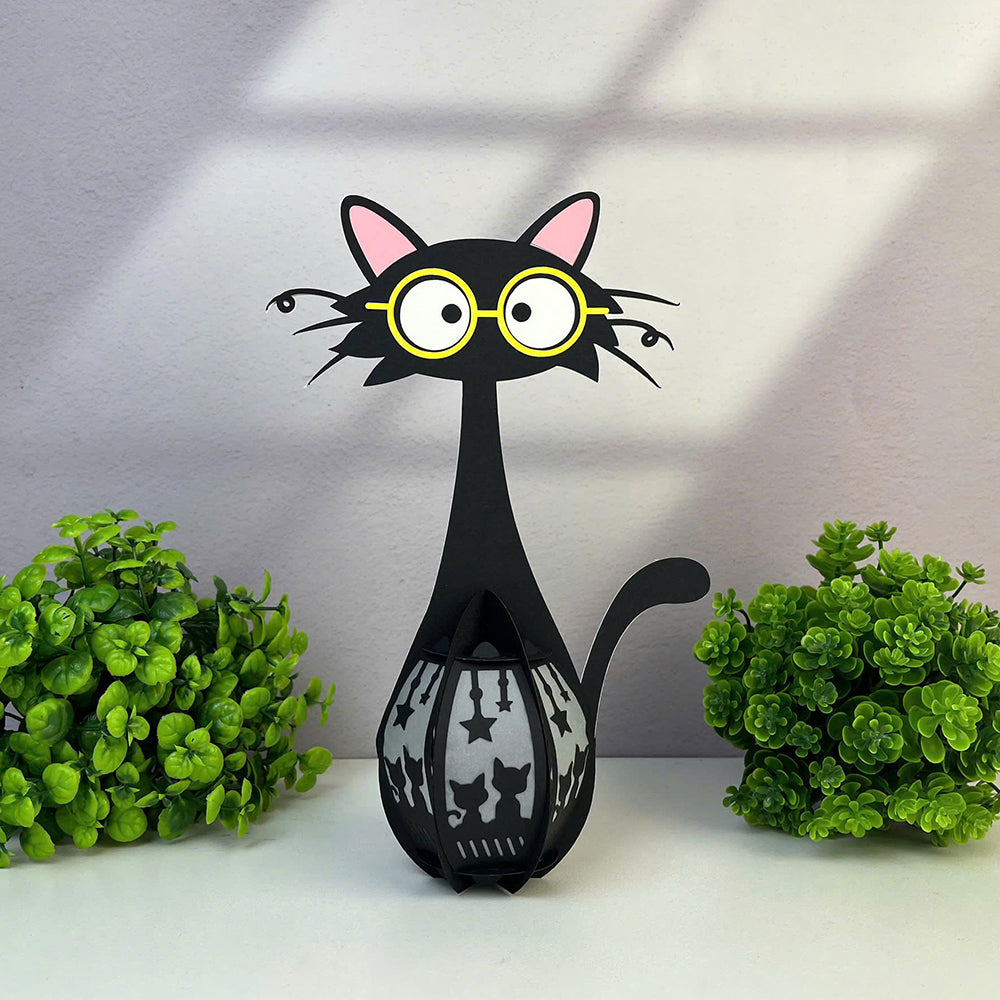 Cute Cat 1 - 3D Animal Paper Lantern File  - Cricut File  - VEKTOR KRAFT