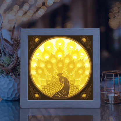 Peacock – 3D Lightbox SVG File for Cricut & Silhouette