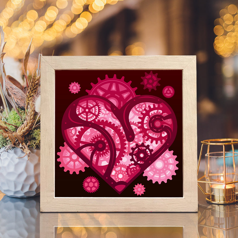 Heart Gear 4 – 3D Lightbox SVG File for Cricut & Silhouette