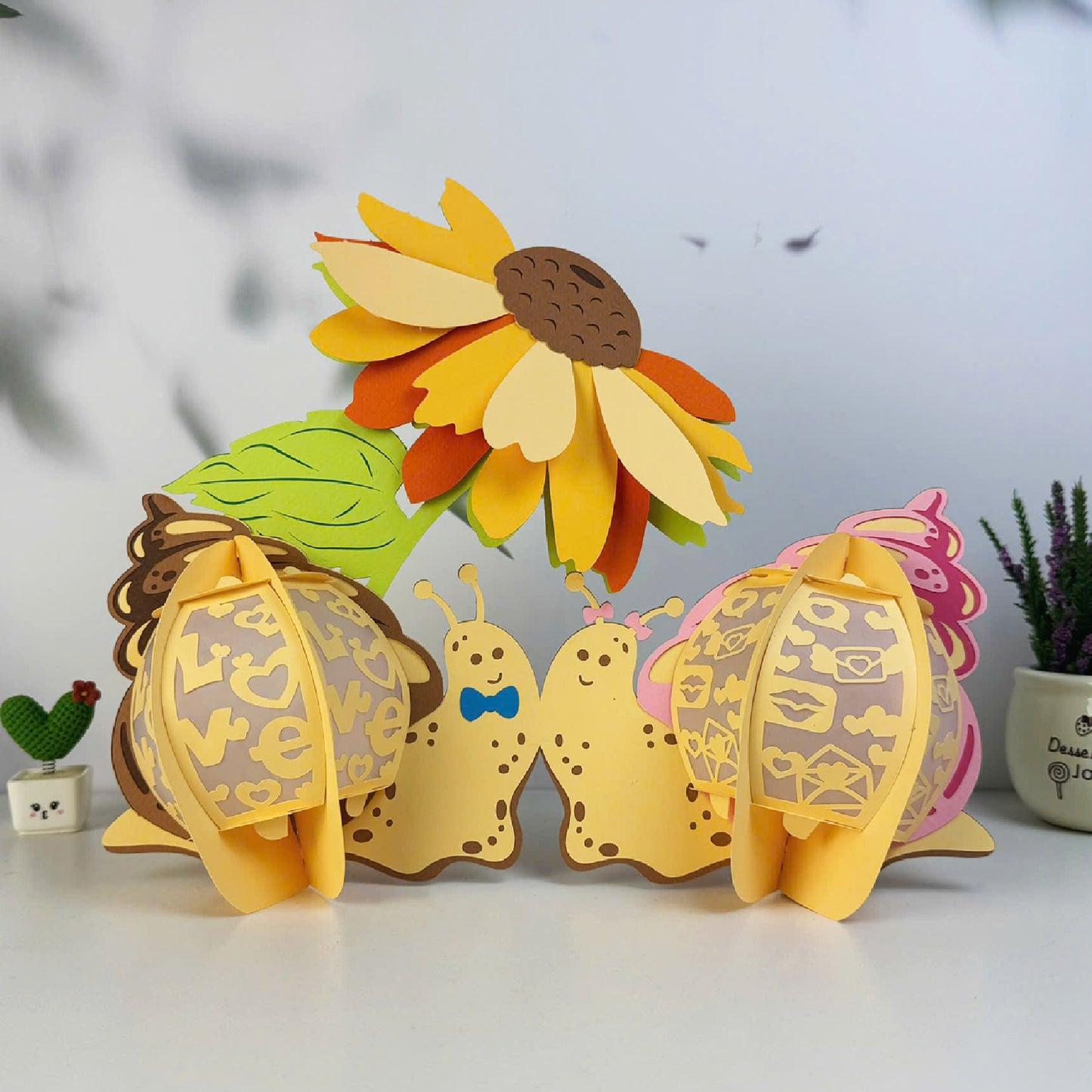 Snail Couple – 3D Lantern SVG File for Cricut & Silhouette