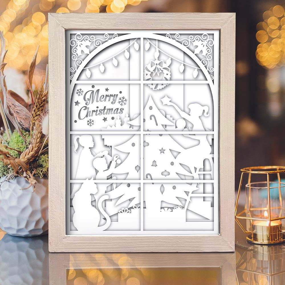 Merry Christmas 12 – 3D Lightbox SVG File for Cricut & Silhouette