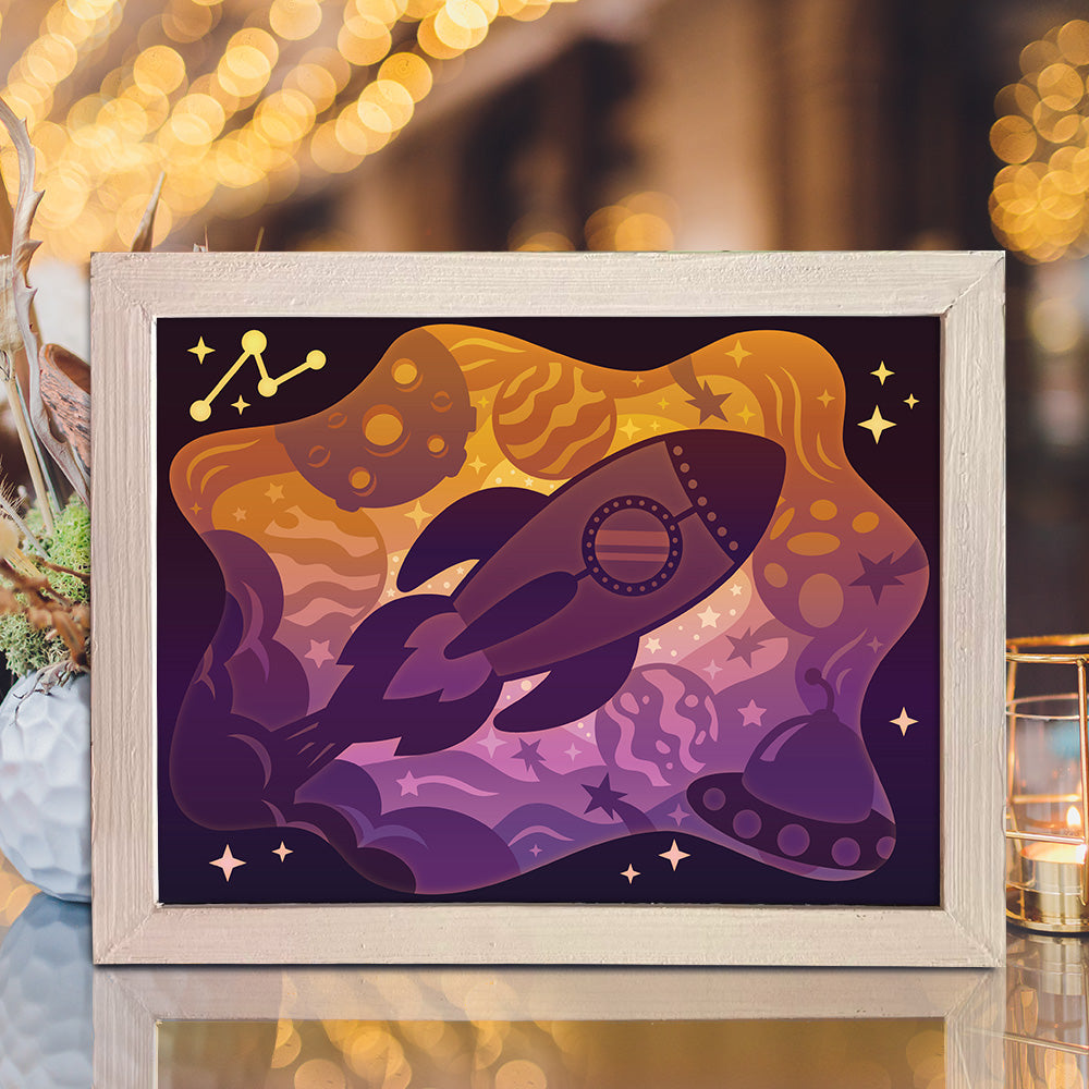 Rocket 1 – 3D Lightbox SVG File for Cricut & Silhouette