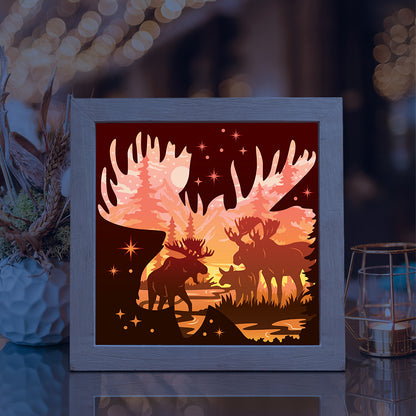 Moose 2 – 3D Lightbox SVG File for Cricut & Silhouette
