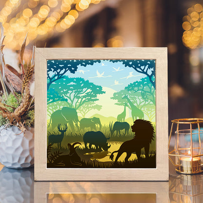 Africa Landscape 2 – 3D Lightbox SVG File for Cricut & Silhouette