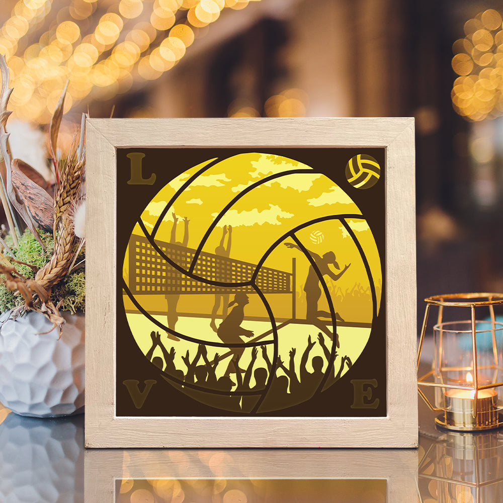 Volleyball – 3D Lightbox SVG File for Cricut & Silhouette
