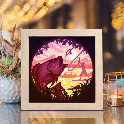 Fishing – 3D Lightbox SVG File for Cricut & Silhouette
