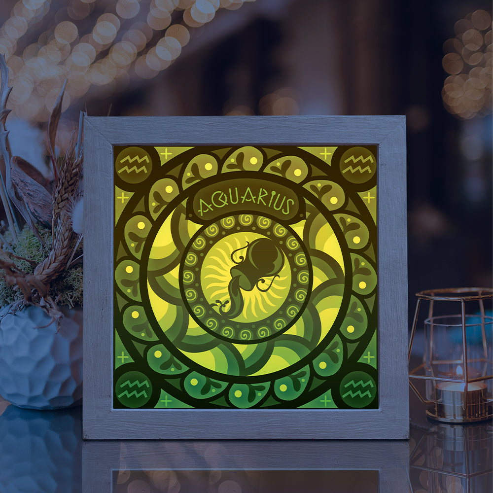 Aquarius – 3D Lightbox SVG File for Cricut & Silhouette