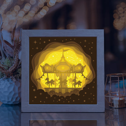 Carousel Dog Park – 3D Lightbox SVG File for Cricut & Silhouette