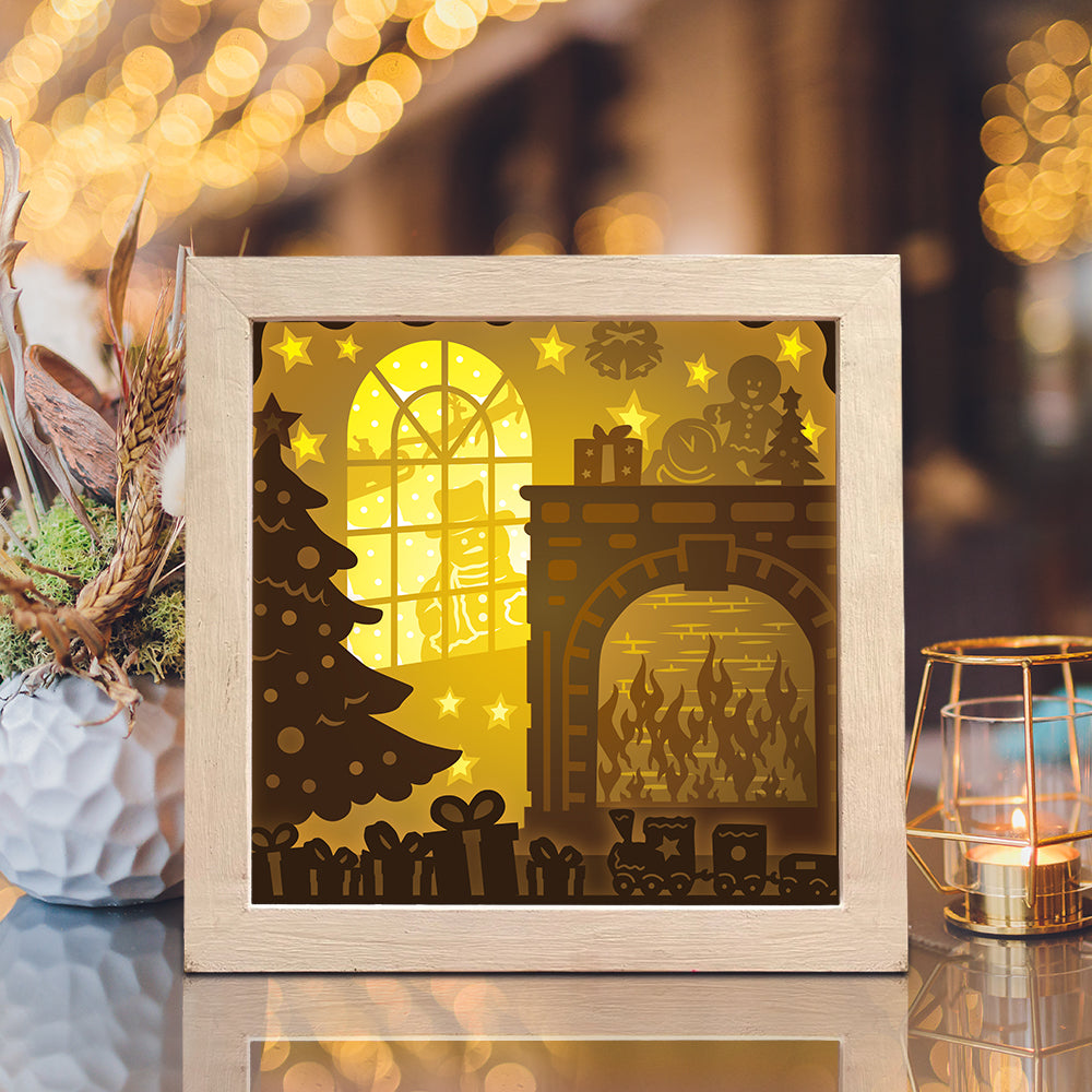 Christmas Fire – 3D Lightbox SVG File for Cricut & Silhouette