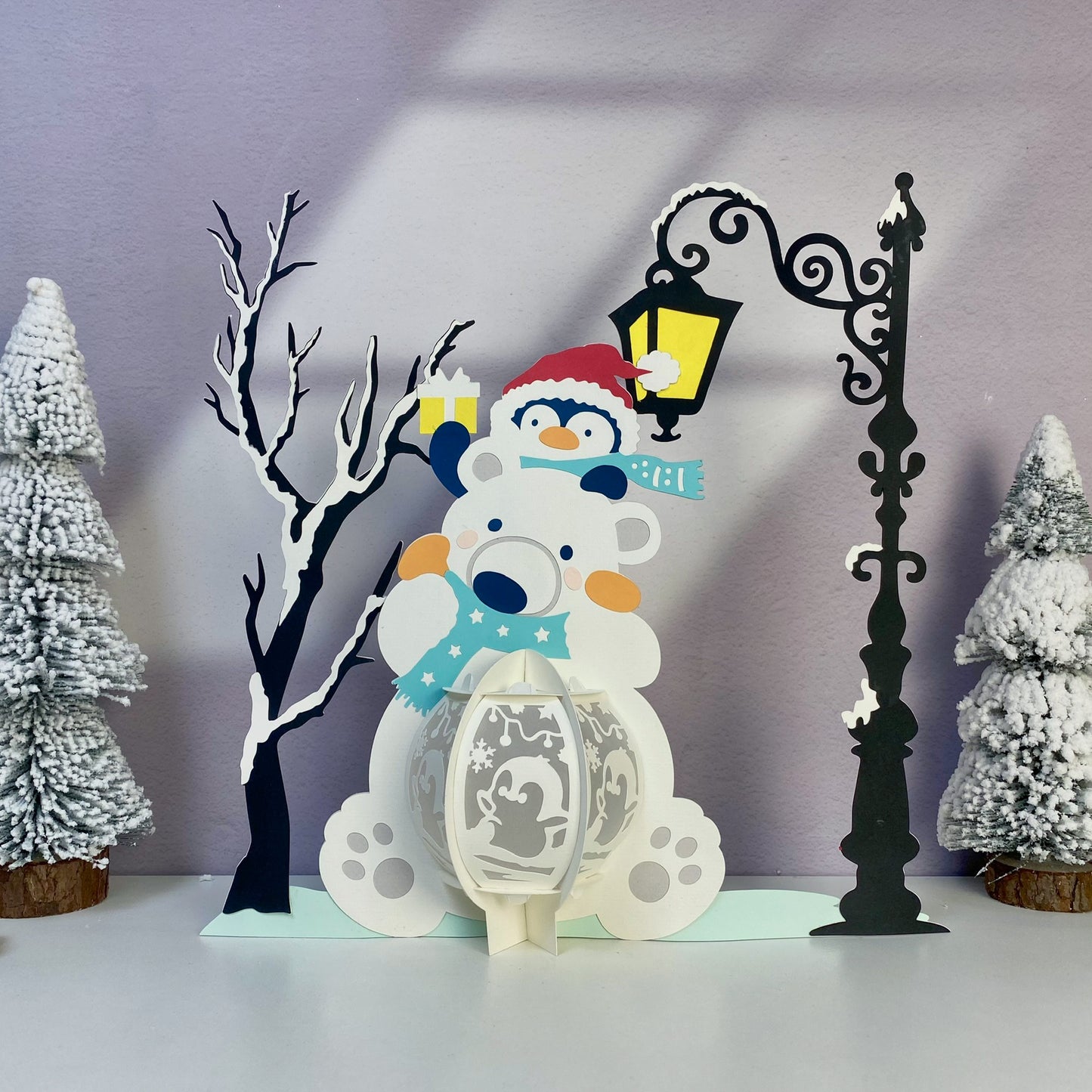Polar Bear – 3D Lantern SVG File for Cricut & Silhouette