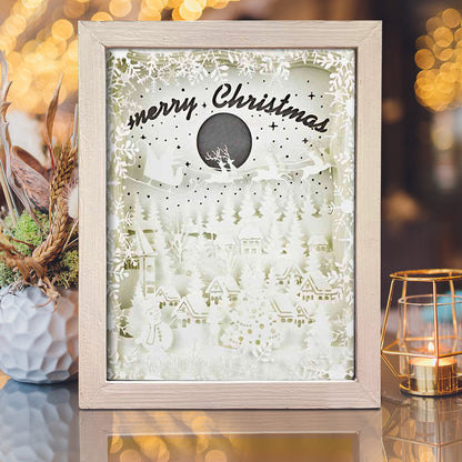 Merry Christmas 16 – 3D Lightbox SVG File for Cricut & Silhouette