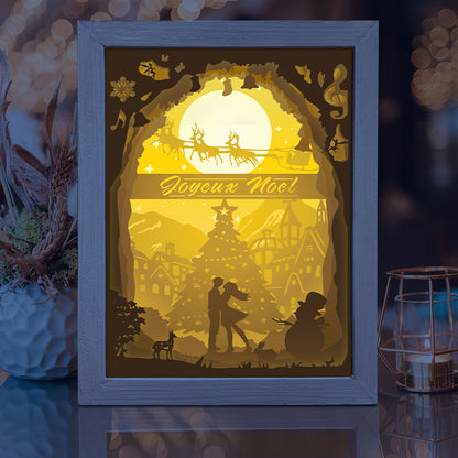 Joyeux Noel 2 – 3D Lightbox SVG File for Cricut & Silhouette