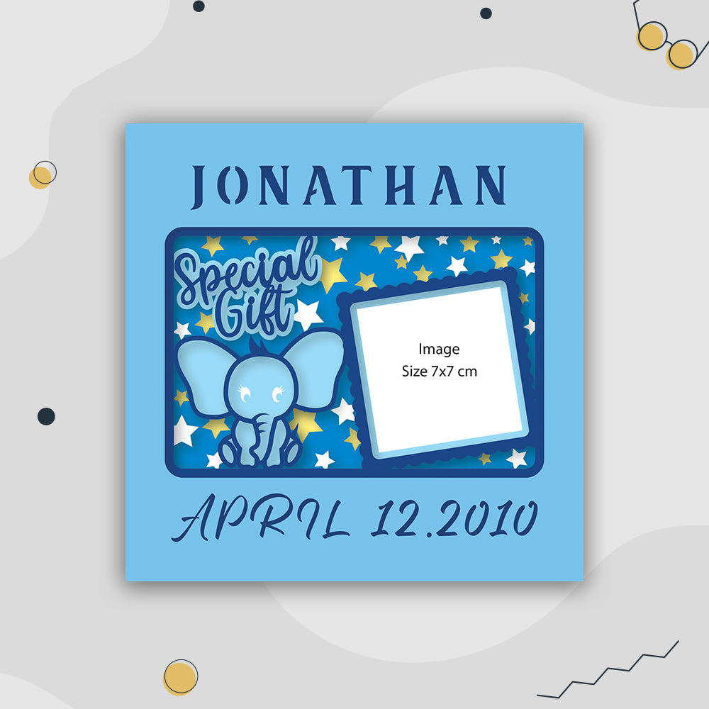 Customizable Baby Starts Boy – 3D Lightbox SVG File for Cricut & Silhouette