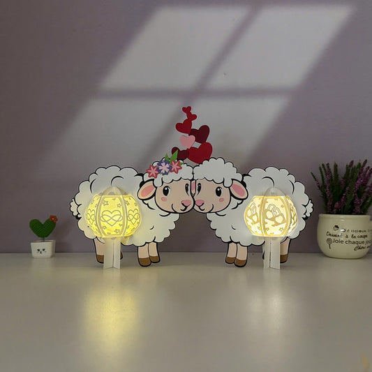 Sheep Couple - 3D Animal Lantern File  - Cricut File  - VEKTOR KRAFT