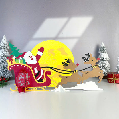 Santa's Sleigh - 3D Christmas Lantern File - Cricut File  - VEKTOR KRAFT