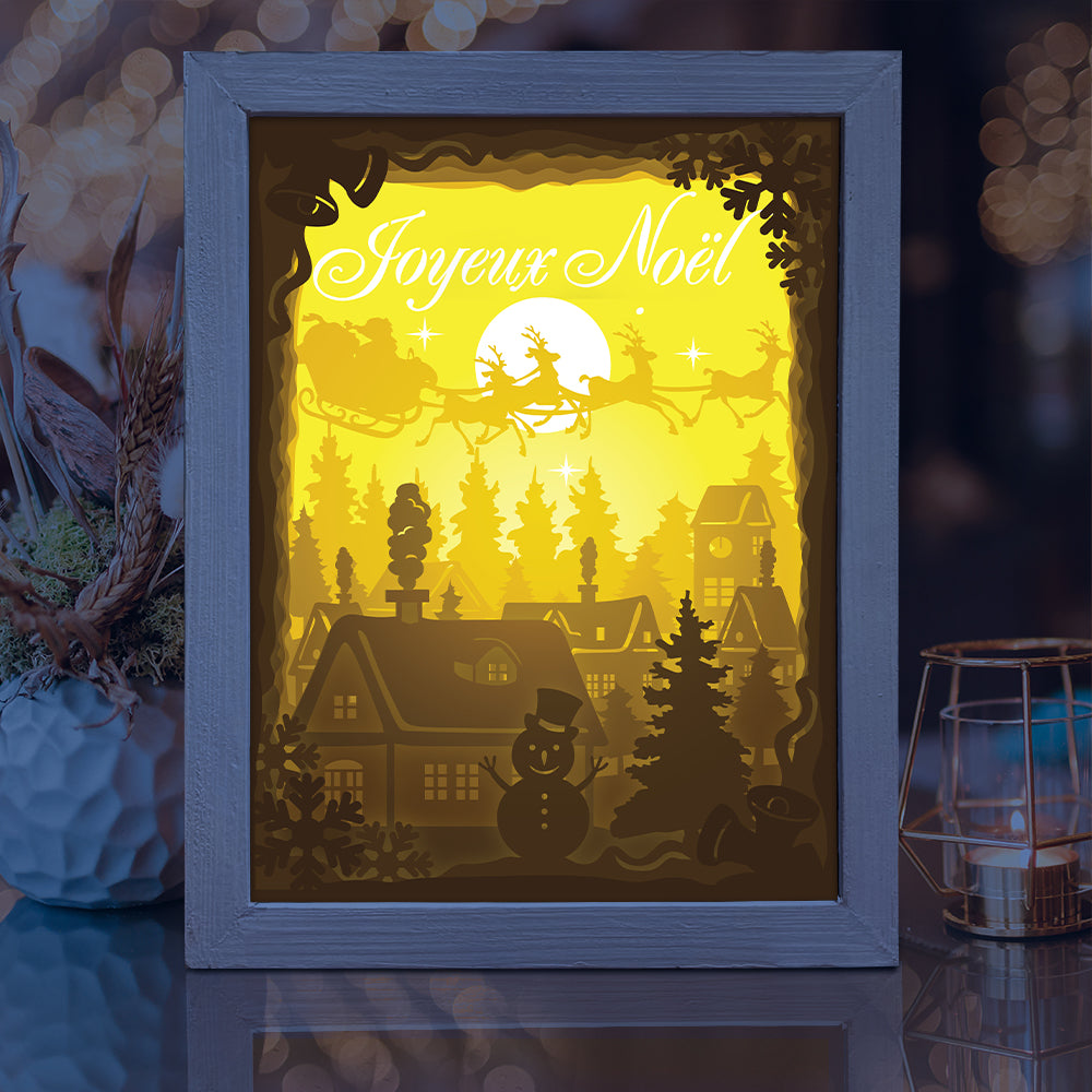Joyeux Noel 9 – 3D Lightbox SVG File for Cricut & Silhouette