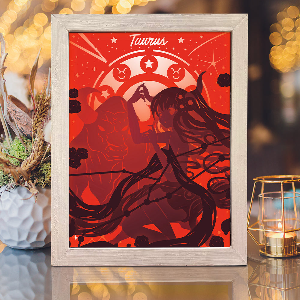 Zodiac Taurus – 3D Lightbox SVG File for Cricut & Silhouette