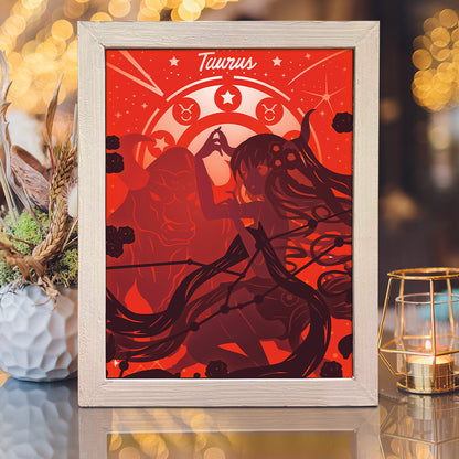 Zodiac Taurus – 3D Lightbox SVG File for Cricut & Silhouette