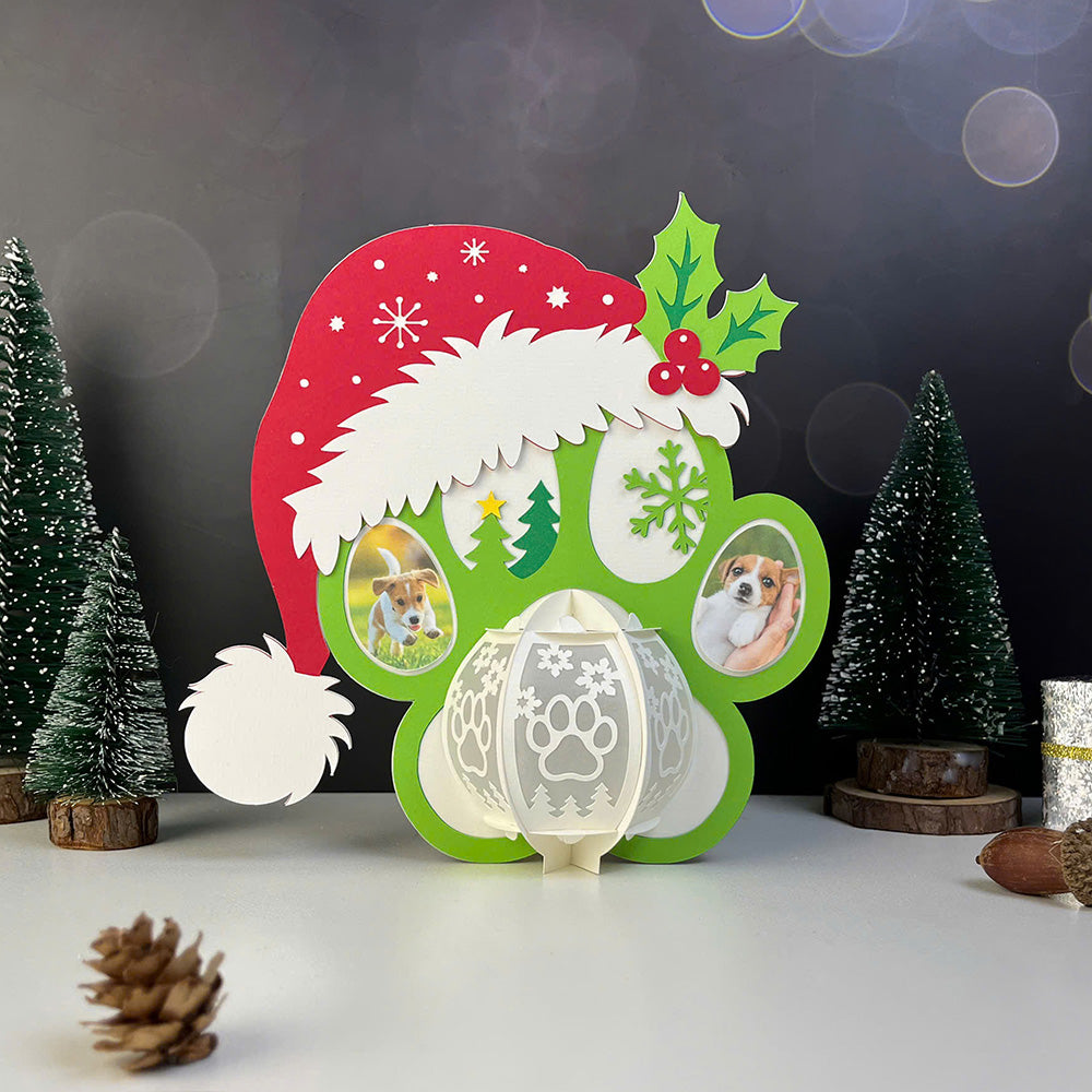 Dog Paw Xmas - 3D Lantern File - Cricut File  - VEKTOR KRAFT