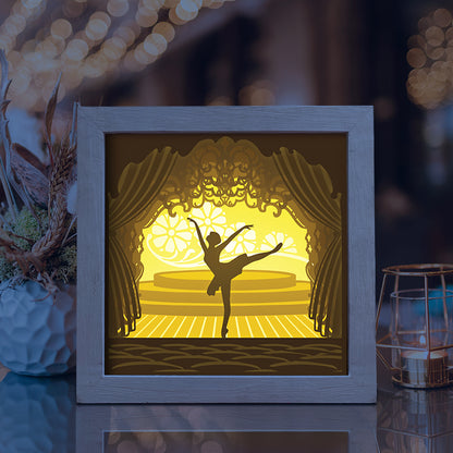 Ballet 1 square – 3D Lightbox SVG File for Cricut & Silhouette