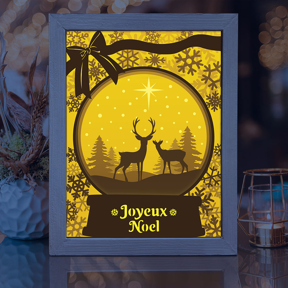 Joyeux Noel 15 – 3D Lightbox SVG File for Cricut & Silhouette