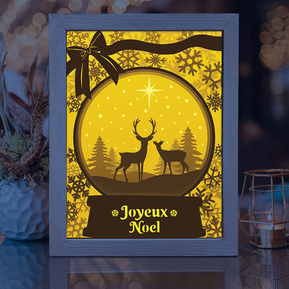 Joyeux Noel 15 – 3D Lightbox SVG File for Cricut & Silhouette