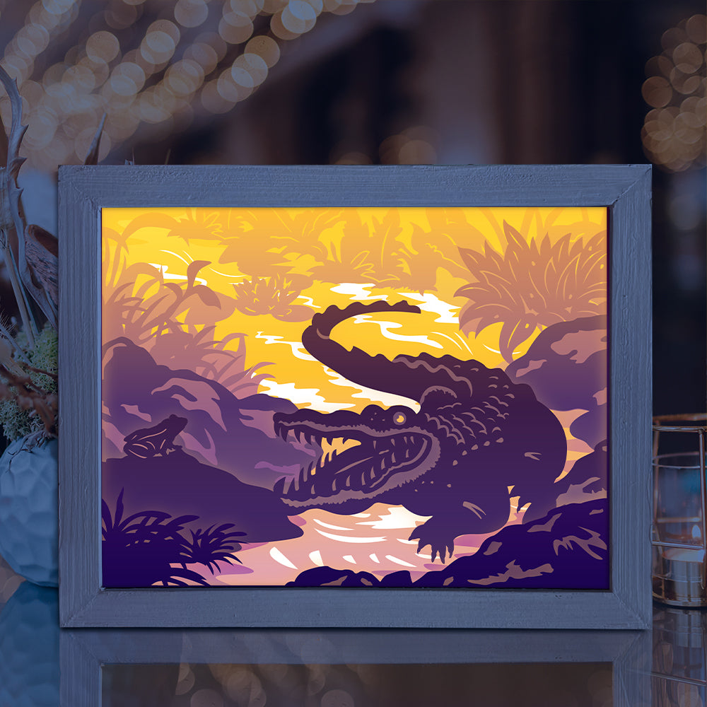 Crocodile – 3D Lightbox SVG File for Cricut & Silhouette
