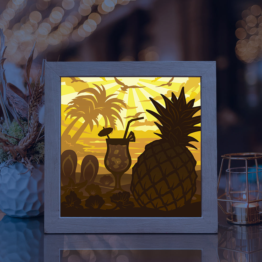 Pineapple – 3D Lightbox SVG File for Cricut & Silhouette