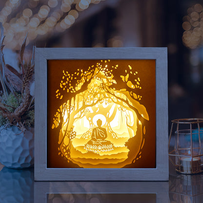 Buddha 1 Square – 3D Lightbox SVG File for Cricut & Silhouette