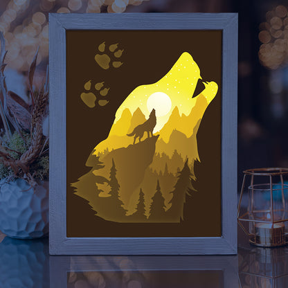 Wolf – 3D Lightbox SVG File for Cricut & Silhouette