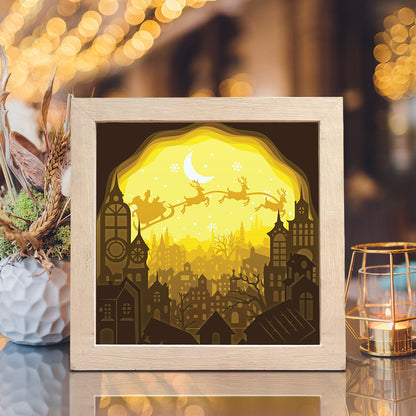Christmas Town – 3D Lightbox SVG File for Cricut & Silhouette