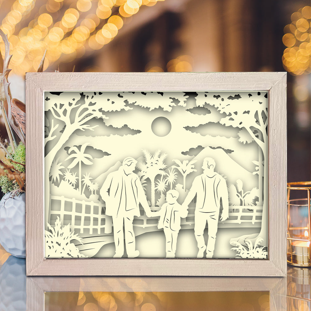 Happy Father's Day 2 - 3D Father Papercut Lightbox File - Cricut File - VEKTOR KRAFT