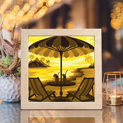 Summer Vacations – 3D Lightbox SVG File for Cricut & Silhouette