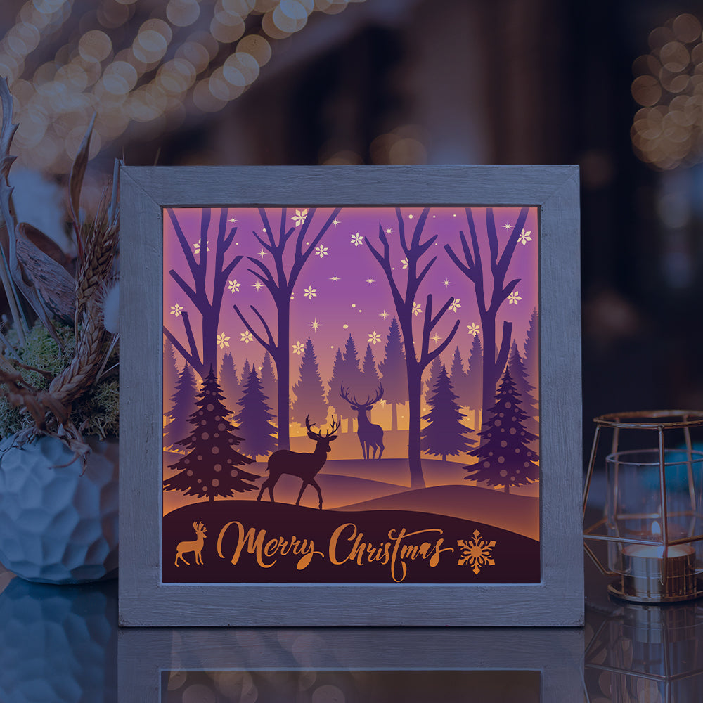 Merry Christmas 18 – 3D Lightbox SVG File for Cricut & Silhouette
