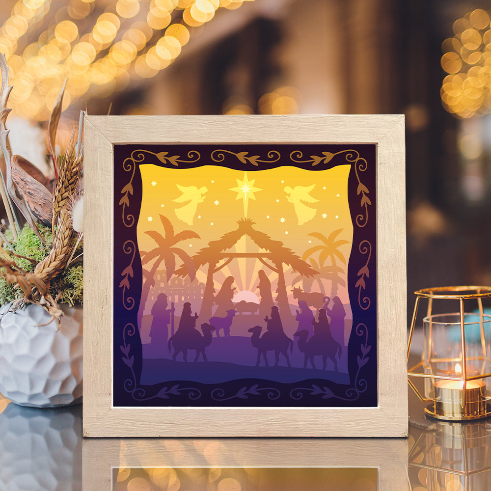 Holy Night – 3D Lightbox SVG File for Cricut & Silhouette