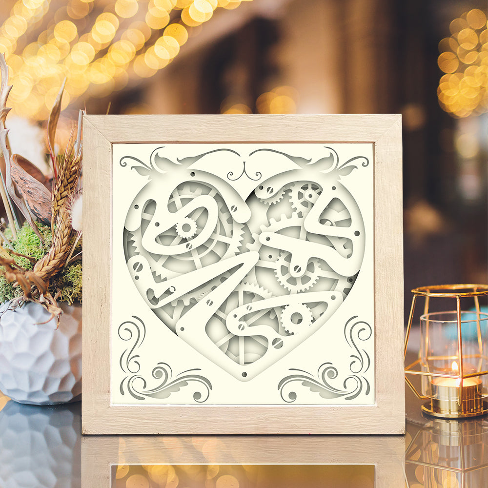Heart Gear 3 – 3D Lightbox SVG File for Cricut & Silhouette