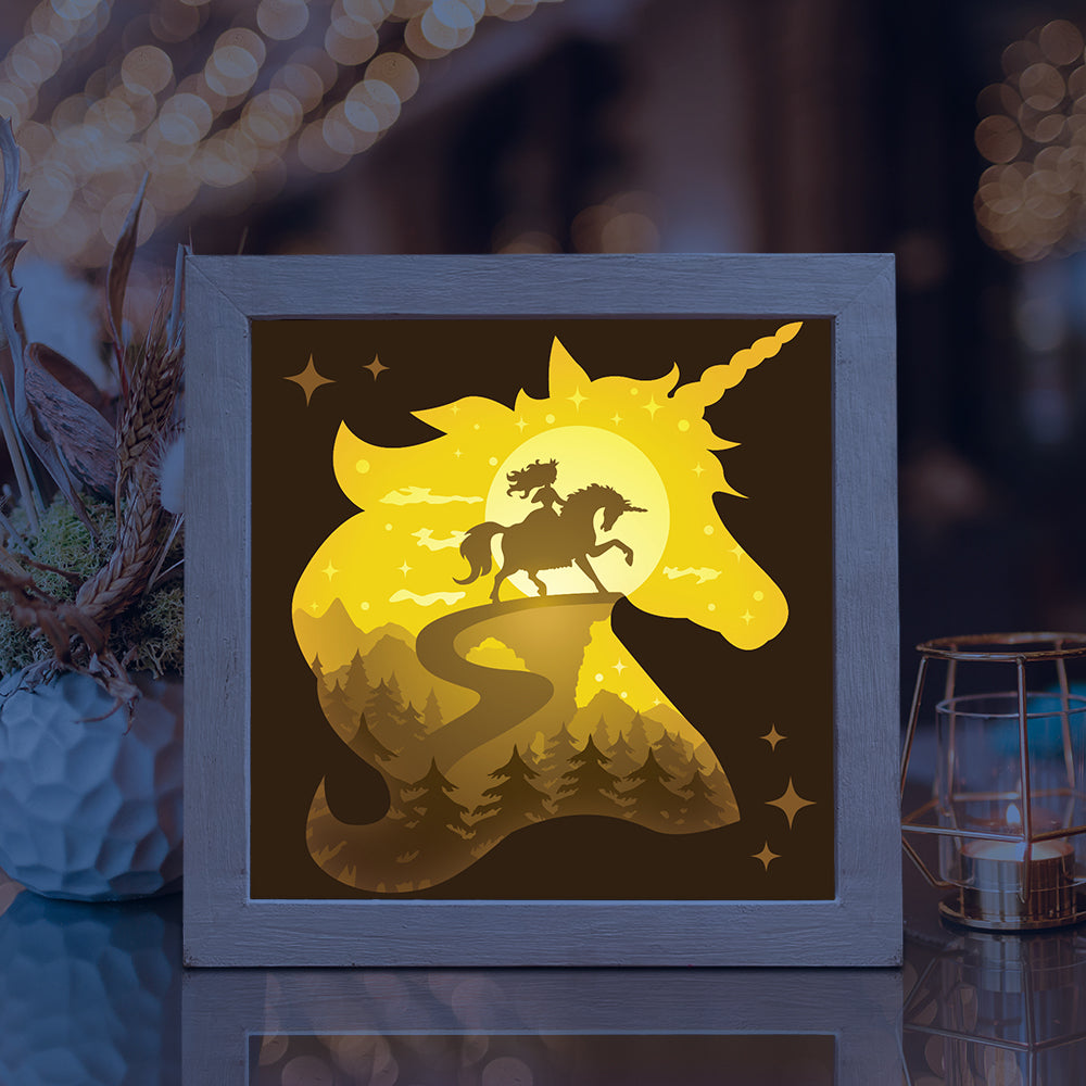 Unicorn 2 – 3D Lightbox SVG File for Cricut & Silhouette