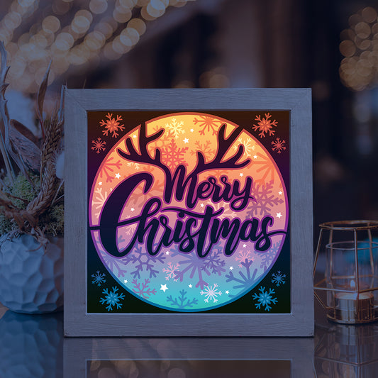 Merry Christmas 23 – 3D Lightbox SVG File for Cricut & Silhouette