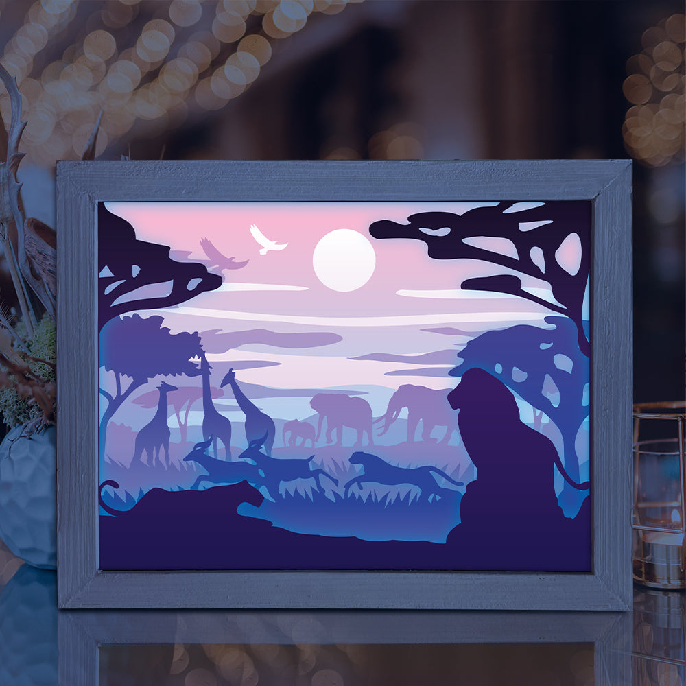 Simplified Africa Landscape – 3D Lightbox SVG File for Cricut & Silhouette