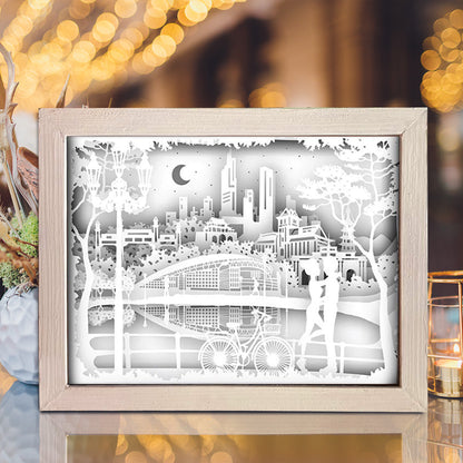 Love In The Park – 3D Lightbox SVG File for Cricut & Silhouette