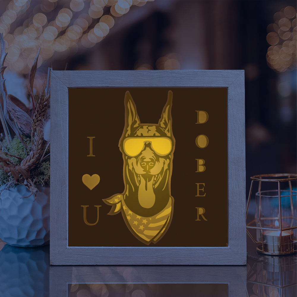 Dobermann – 3D Lightbox SVG File for Cricut & Silhouette