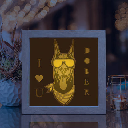 Dobermann – 3D Lightbox SVG File for Cricut & Silhouette