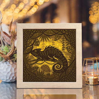 Chameleon – 3D Lightbox SVG File for Cricut & Silhouette