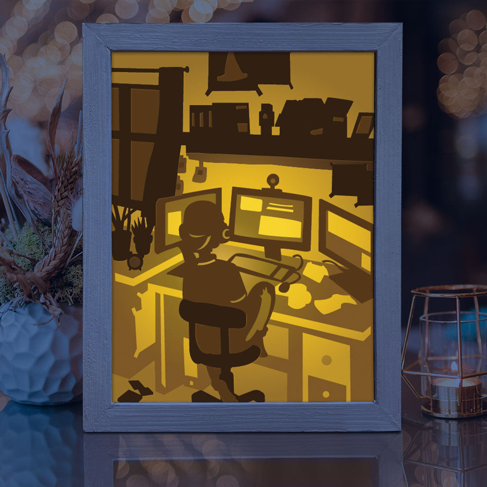Game Room – 3D Lightbox SVG File for Cricut & Silhouette