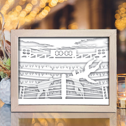 Wrestling – 3D Lightbox SVG File for Cricut & Silhouette
