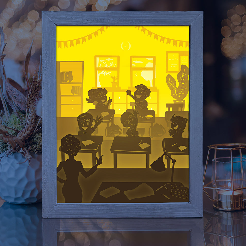 Classroom – 3D Lightbox SVG File for Cricut & Silhouette
